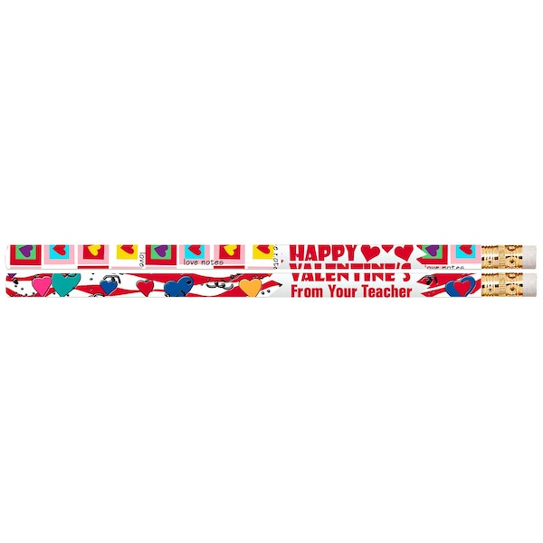 Musgrave Pencil Co Happy Valentine From Your Teacher Motivational Pencils, PK144, 144PK 2518 - main